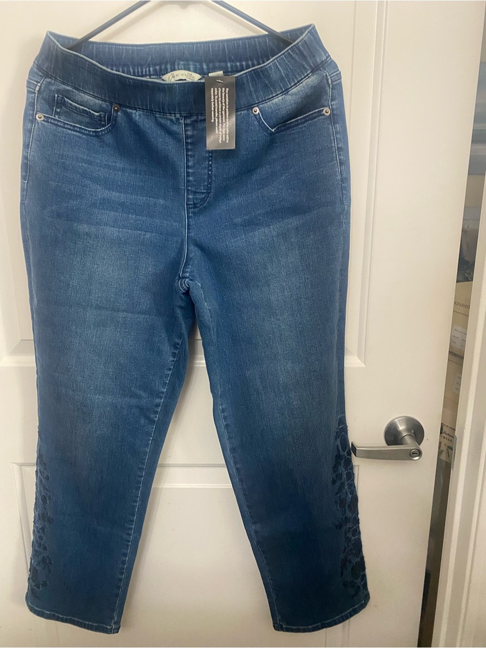 Ree by Pioneer Woman Women’s Blue Pull-On Stretch Skinny Jeans with Side Detail
